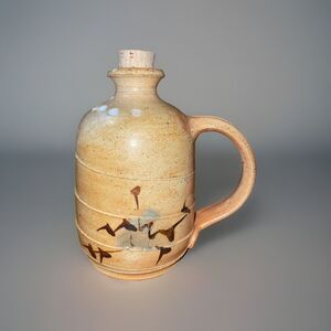 Cynthia Bringle Signed Pottery 5.5 Inch Corked Jug Chipped *SEE PHOTOS*